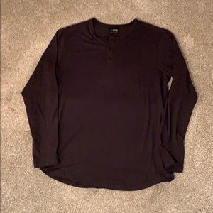 Cuts clothing round hem Henley stretch black xl